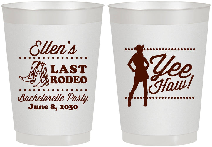 Personalized Bachelorette 10 oz Frosted Cups - Last Rodeo | 60021