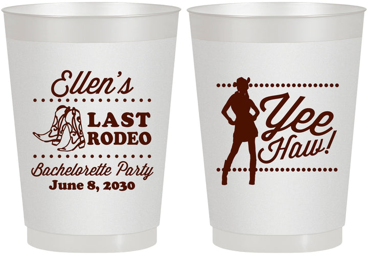 Personalized Bachelorette 10 oz Frosted Cups - Last Rodeo | 60021