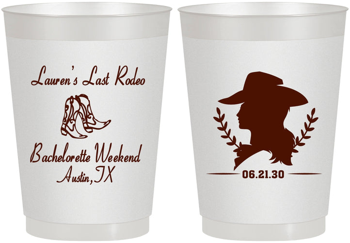 Personalized Bachelorette 10 oz Frosted Cups - Last Rodeo | 60022