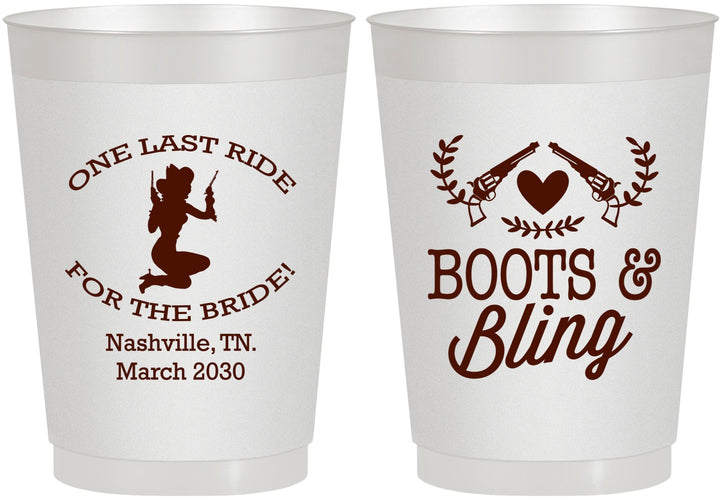 Personalized Bachelorette 10 oz Frosted Cups - One Last Ride | 60024