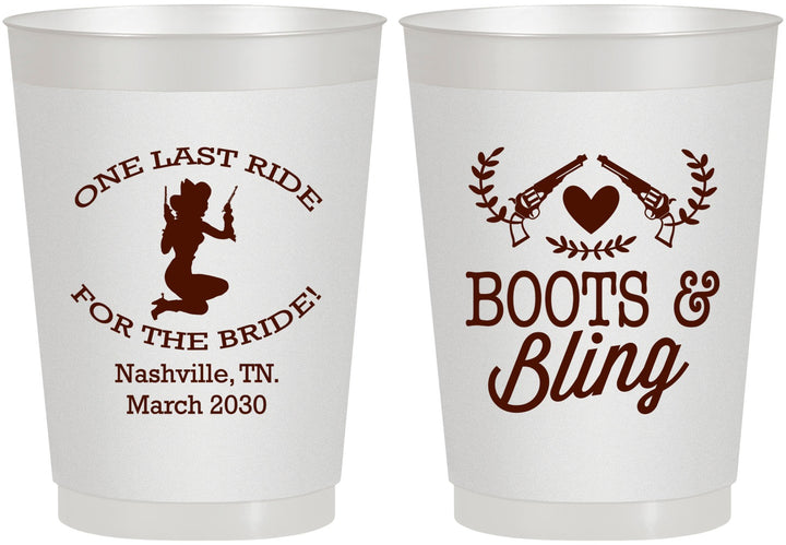 Personalized Bachelorette 10 oz Frosted Cups - One Last Ride | 60024