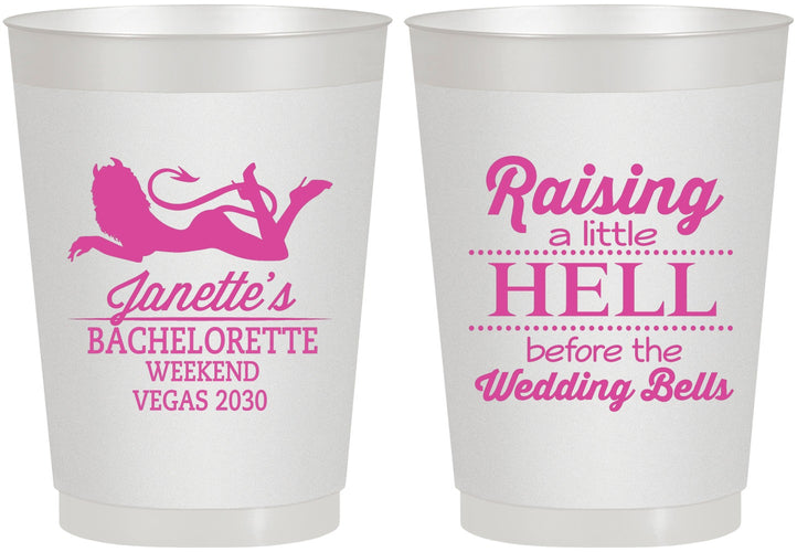 Personalized Bachelorette 10 oz Frosted Cups - Raising A Little Hell | 60030