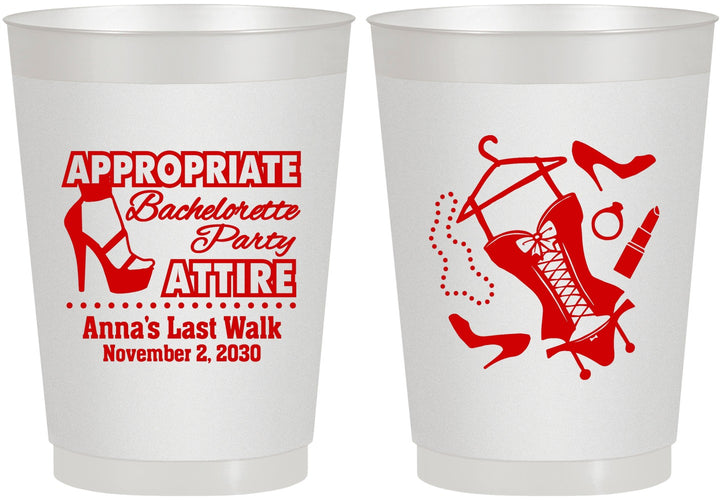 Personalized Bachelorette 10 oz Frosted Cups - Last Walk | 60032
