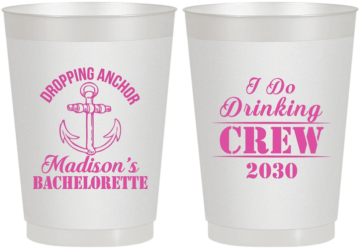 Personalized Bachelorette 10 oz Frosted Cups - I Do Drinking Team | 60038