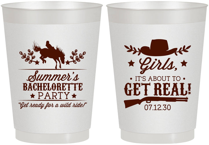 Personalized Bachelorette 10 oz Frosted Cups - Its About To Get Real | 60043