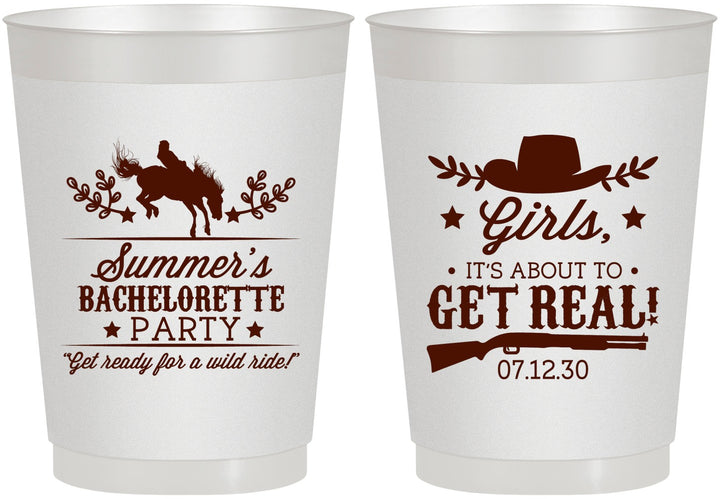 Personalized Bachelorette 10 oz Frosted Cups - Its About To Get Real | 60043