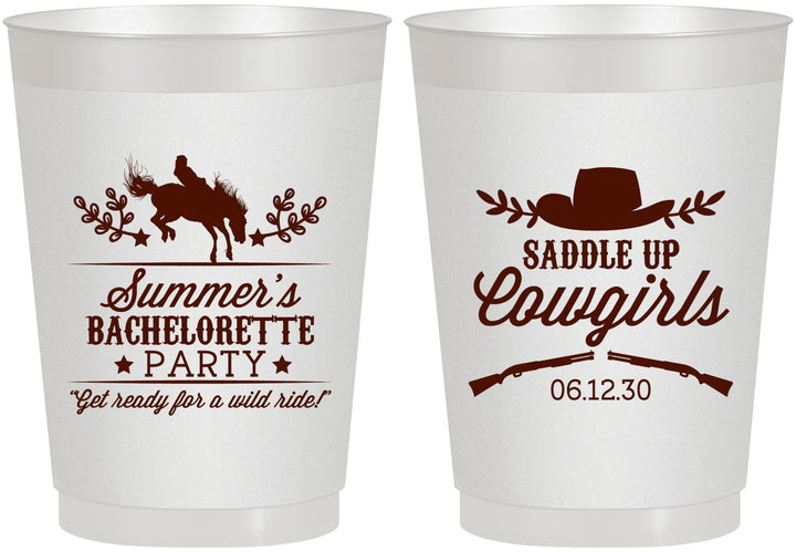 Personalized Bachelorette 10 oz Frosted Cups - Saddle Up Cowgirls | 60045