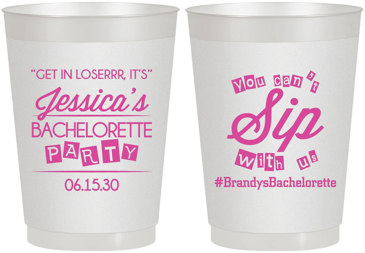 Personalized Bachelorette 10 oz Frosted Cups - Cant Sip With Us | 60050
