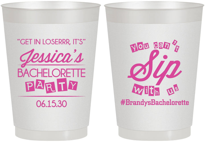 Personalized Bachelorette 10 oz Frosted Cups - Cant Sip With Us | 60050