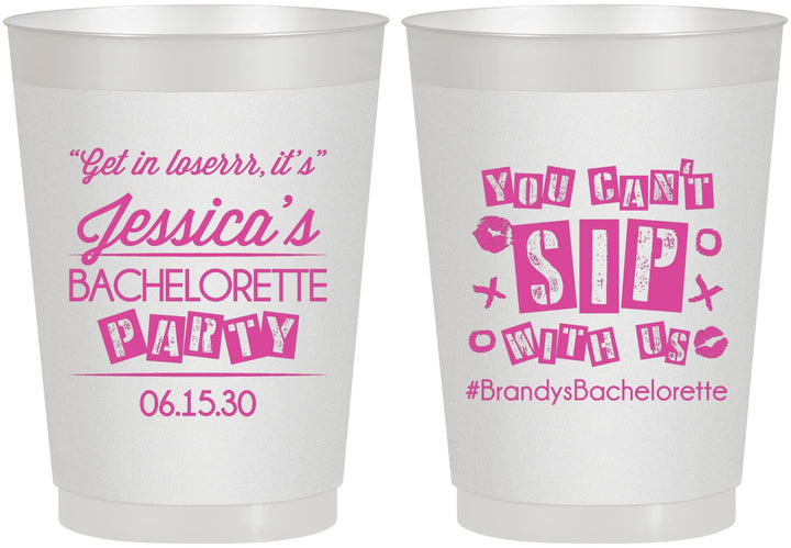 Personalized Bachelorette 10 oz Frosted Cups - Cant Sip With Us | 60051