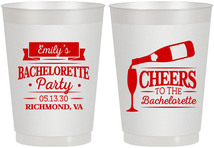 Personalized Bachelorette 10 oz Frosted Cups - Cheers | 60052