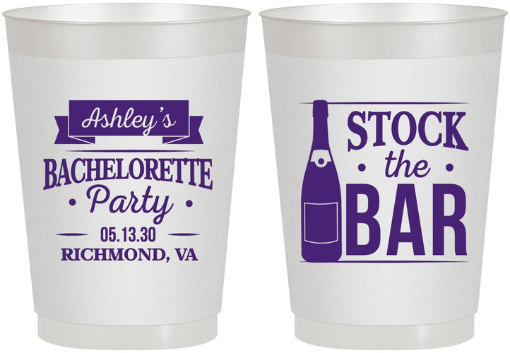 Personalized Bachelorette 10 oz Frosted Cups - Stock The Bar | 60053