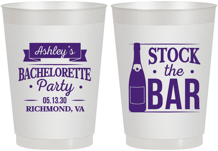 Personalized Bachelorette 10 oz Frosted Cups - Stock The Bar | 60053
