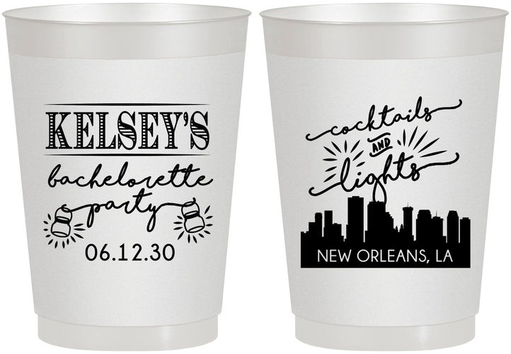 Personalized Bachelorette 10 oz Frosted Cups - New Orleans | 60066