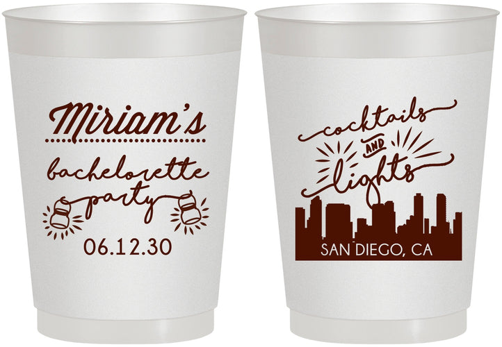 Personalized Bachelorette 10 oz Frosted Cups - San Diego | 60067