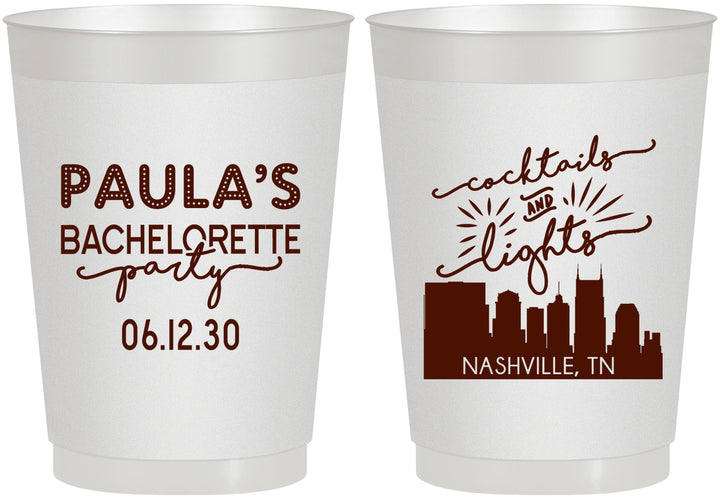 Personalized Bachelorette 10 oz Frosted Cups - Nashville | 60068