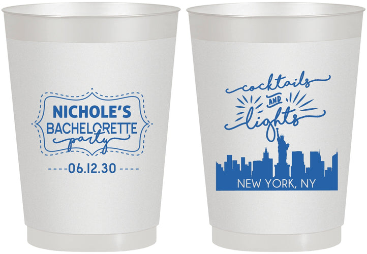 Personalized Bachelorette 10 oz Frosted Cups - New York | 60069