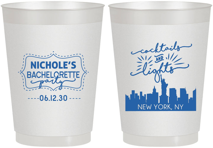 Personalized Bachelorette 10 oz Frosted Cups - New York | 60069