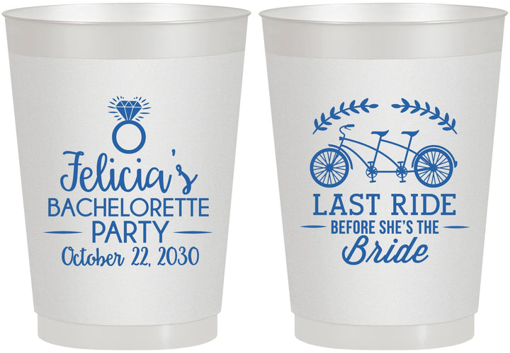 Personalized Bachelorette 10 oz Frosted Cups - Last Ride Before Bride | 60073