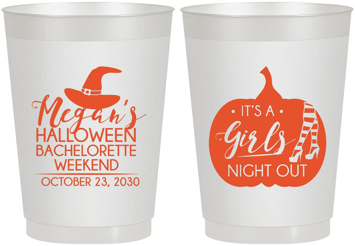 Personalized Bachelorette 10 oz Frosted Cups - Halloween Girls Night Out | 60077