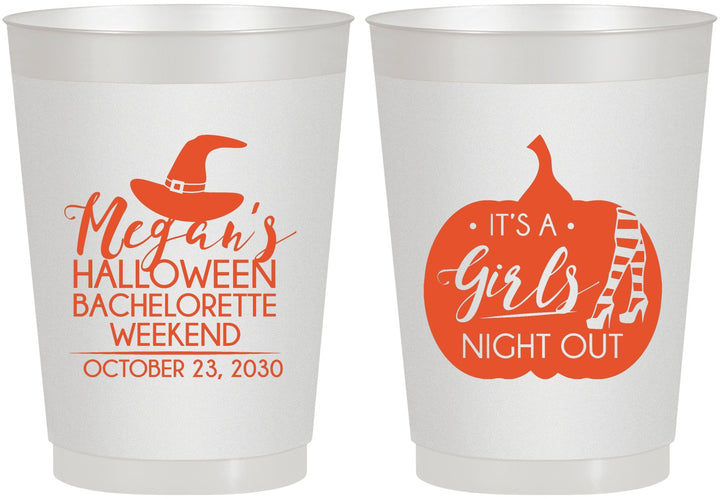 Personalized Bachelorette 10 oz Frosted Cups - Halloween Girls Night Out | 60077