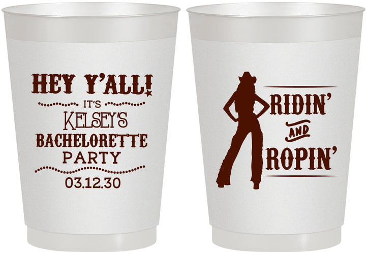 Personalized Bachelorette 10 oz Frosted Cups - Ridin And Ropin | 60078