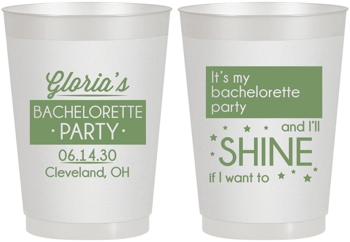 Personalized Bachelorette 10 oz Frosted Cups - Shine | 60080