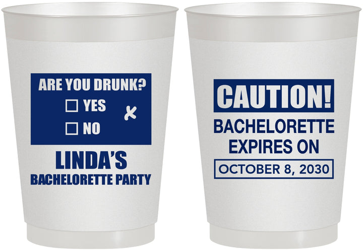 Personalized Bachelorette 10 oz Frosted Cups - Caution | 60082