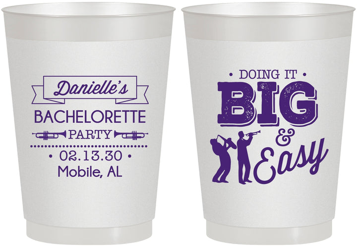 Personalized Bachelorette 10 oz Frosted Cups - New Orleans | 60084