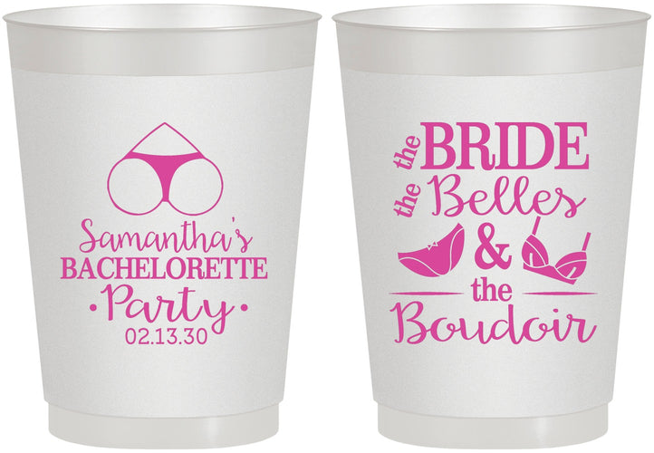 Personalized Bachelorette 10 oz Frosted Cups - Brides Bells Boudoir | 60085