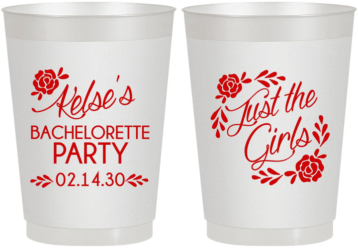 Personalized Bachelorette 10 oz Frosted Cups - Just The Girls | 60089
