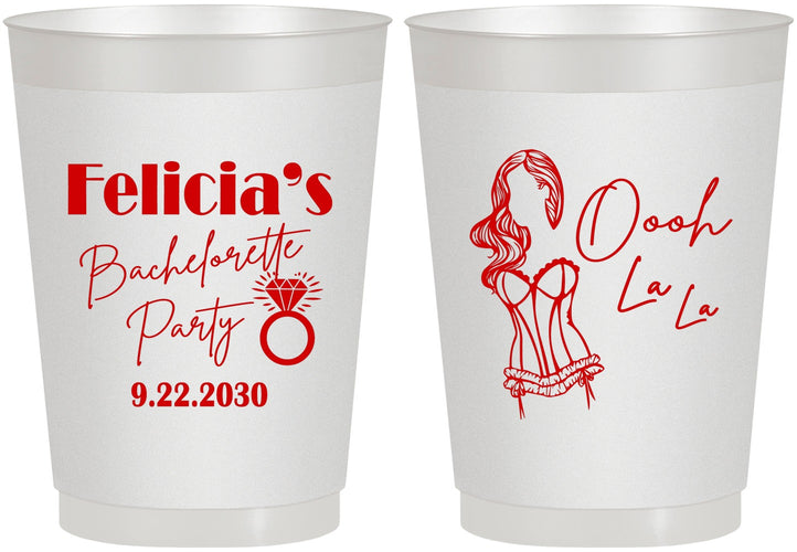 Personalized Bachelorette 10 oz Frosted Cups - Paris | 60090