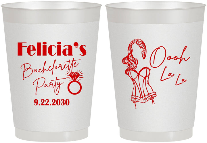 Personalized Bachelorette 10 oz Frosted Cups - Paris | 60090