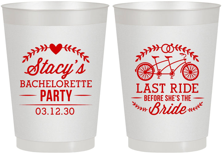 Personalized Bachelorette 10 oz Frosted Cups - Last Ride Before Bride | 60093