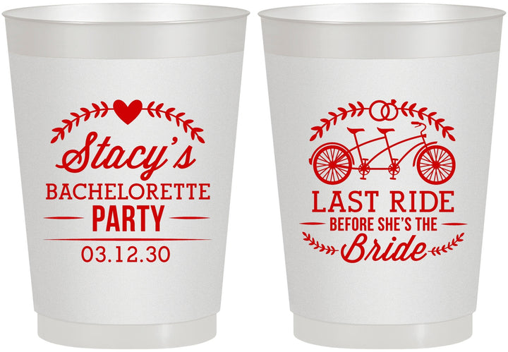Personalized Bachelorette 10 oz Frosted Cups - Last Ride Before Bride | 60093
