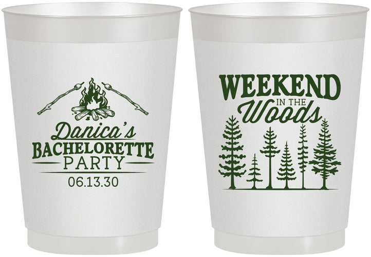 Personalized Bachelorette 10 oz Frosted Cups - Camping | 60094