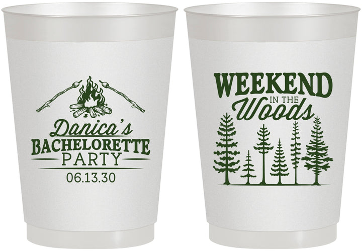 Personalized Bachelorette 10 oz Frosted Cups - Camping | 60094