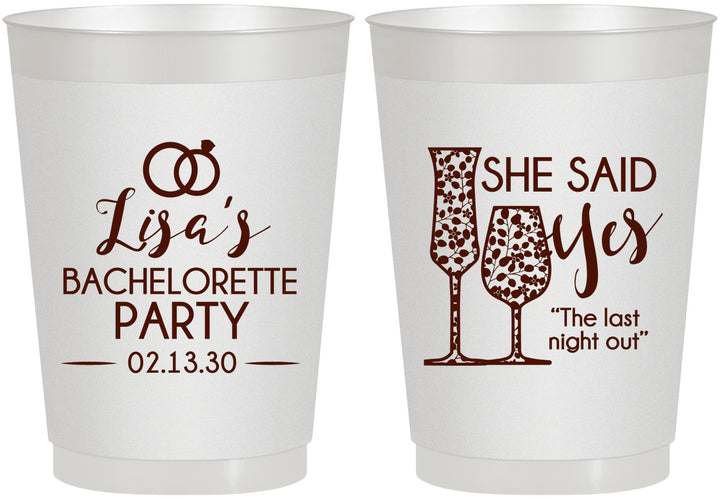 Personalized Bachelorette 10 oz Frosted Cups - The Last Night Out | 60097