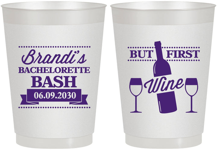 Personalized Bachelorette 10 oz Frosted Cups - Wine | 60099