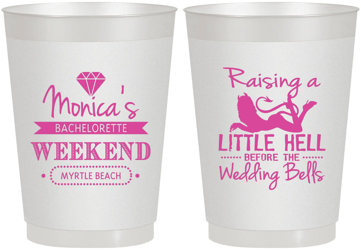 Personalized Bachelorette 10 oz Frosted Cups - Raising A Little Hell | 60103