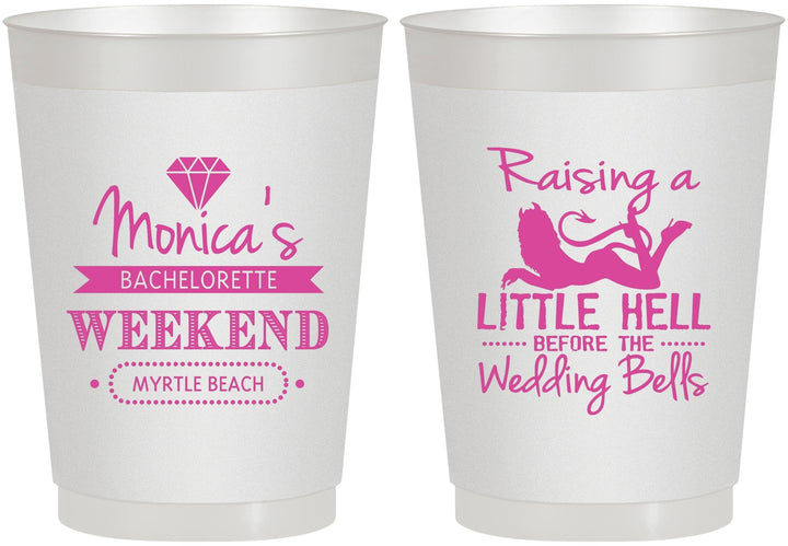 Personalized Bachelorette 10 oz Frosted Cups - Raising A Little Hell | 60103