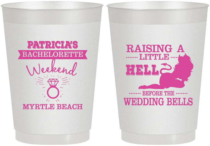 Personalized Bachelorette 10 oz Frosted Cups - Raising A Little Hell | 60104