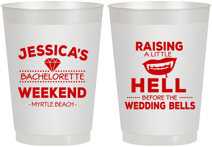 Personalized Bachelorette 10 oz Frosted Cups - Raising A Little Hell | 60106