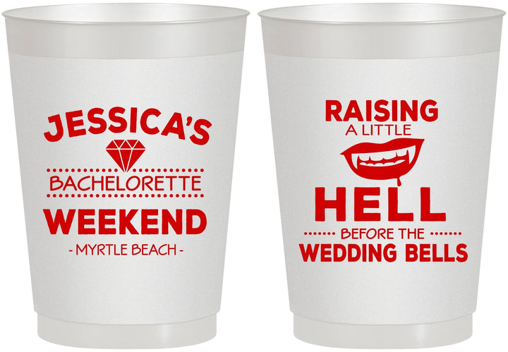 Personalized Bachelorette 10 oz Frosted Cups - Raising A Little Hell | 60106