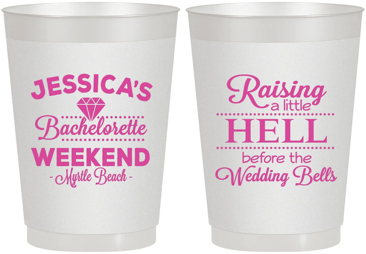 Personalized Bachelorette 10 oz Frosted Cups - Raising A Little Hell | 60107