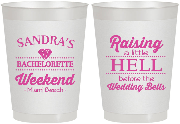 Personalized Bachelorette 10 oz Frosted Cups - Raising A Little Hell | 60108