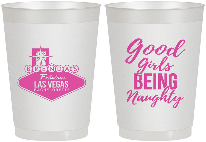 Personalized Bachelorette 10 oz Frosted Cups - Good Girls Naughty | 60111