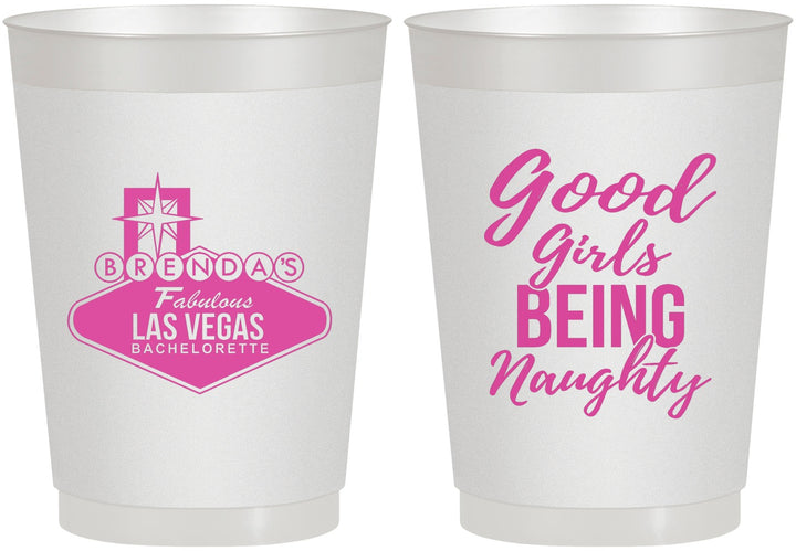 Personalized Bachelorette 10 oz Frosted Cups - Good Girls Naughty | 60111