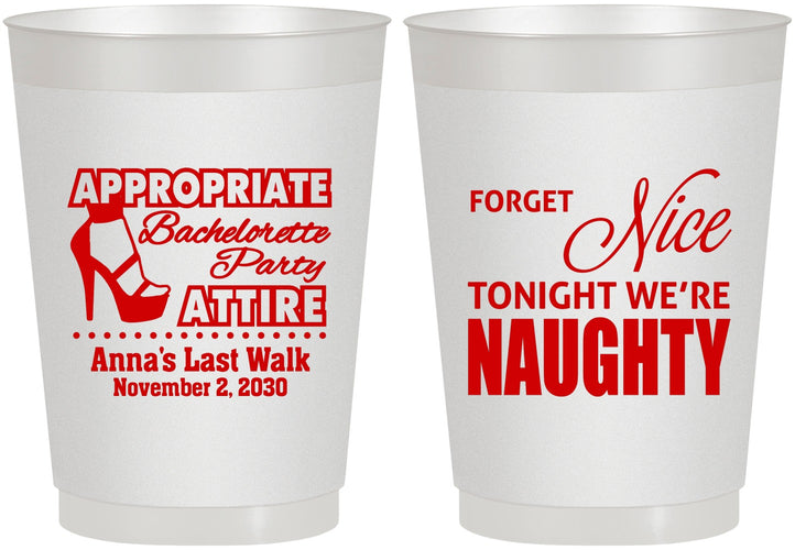 Personalized Bachelorette 10 oz Frosted Cups - Nice Tonight Naughty | 60112