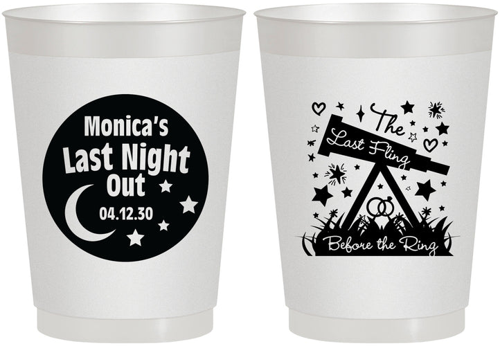 Personalized Bachelorette 10 oz Frosted Cups - Last Fling Before Rings | 60113